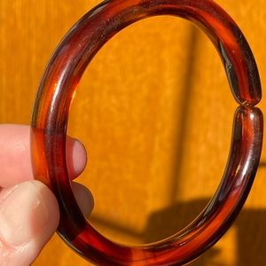 Set of 2 Vintage Bracelets Faux Tortoise Shell and Classic Black